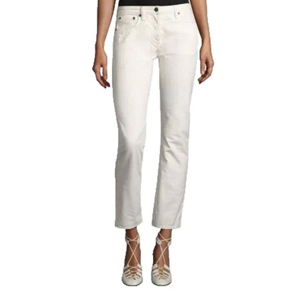 $550 The Row Ashland White Mid-Rise Straight Denim Jeans 0 NWT - Picture 2 of 15